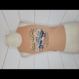 Ford Bronco xs tan ribbed tank top
